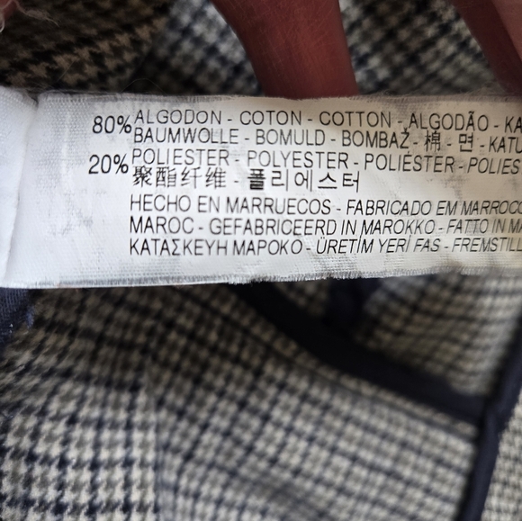 ZARA TRAFALUC herringbone cotton tweed lightweight cream/black/Grey blazer. MED - Picture 11 of 13
